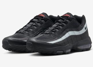 Nike Air Max 95 Ultra Surfaces in Black, Red, and Grey Nike Air Max 95 Ultra Black Picante Red Neutral Grey FN7802-001