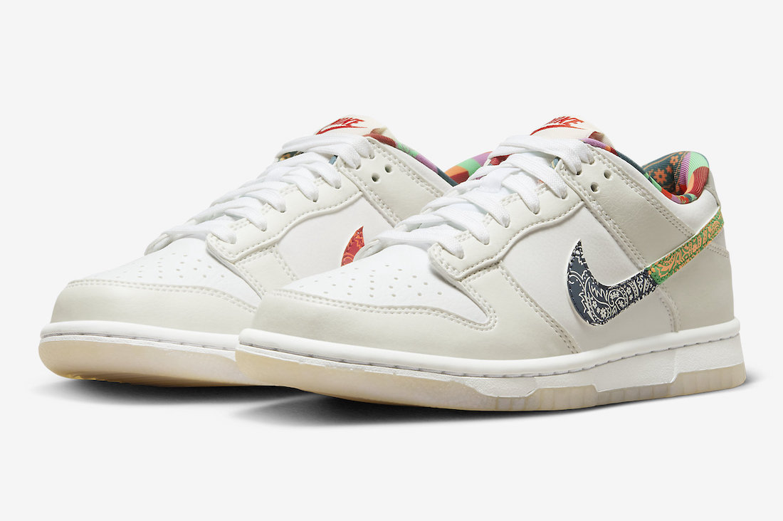 This Nike Dunk Low Comes With Paisley Swooshes and Multi Lining