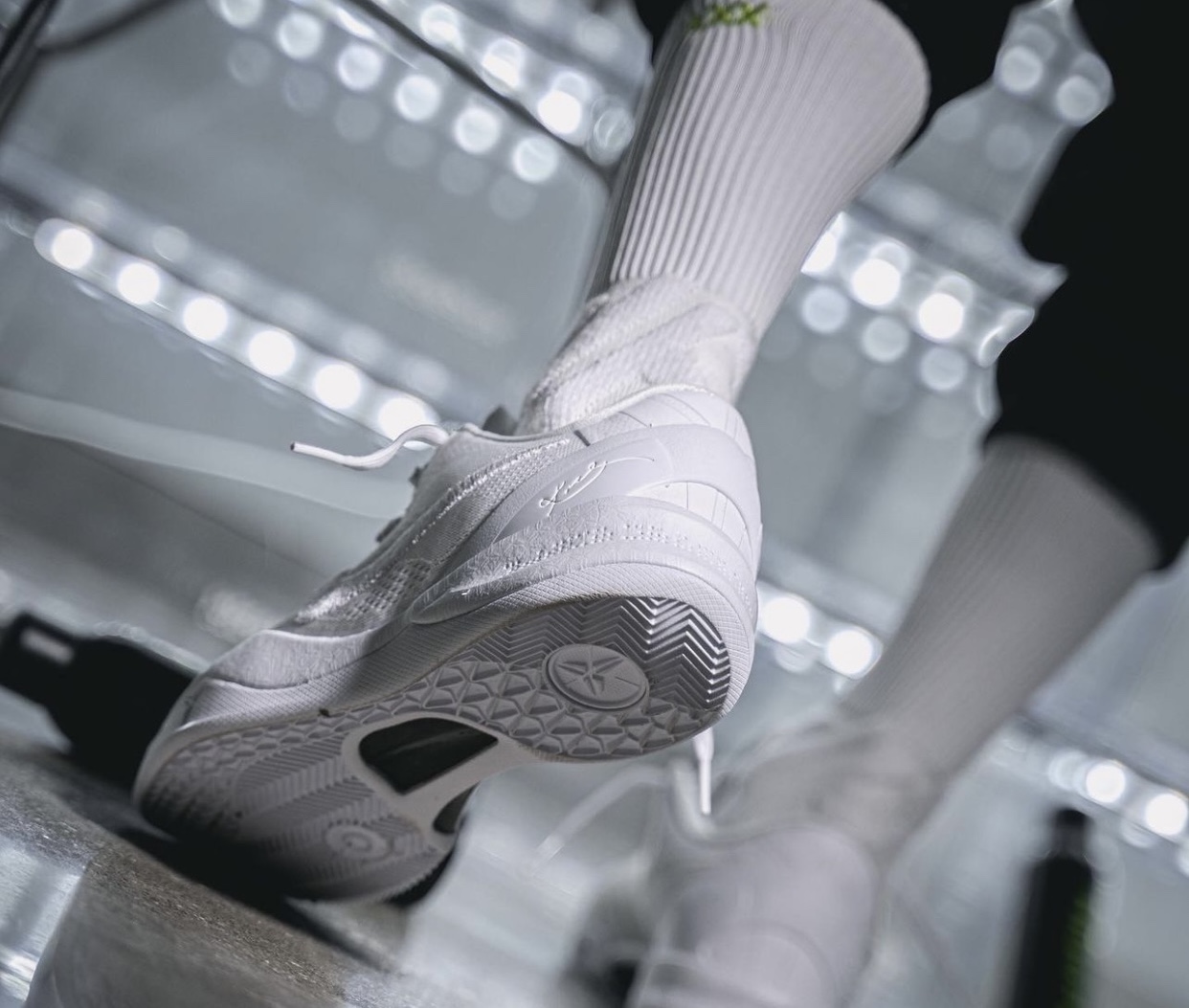 Nike Kobe 8 Protro Triple White On-Feet