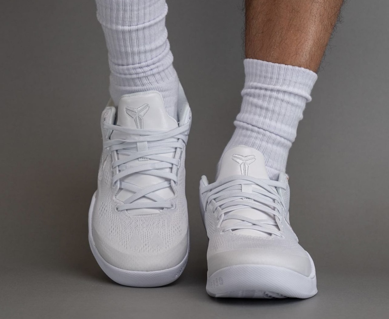 Nike Kobe 8 Protro Triple White FJ9364 100 On Feet 6