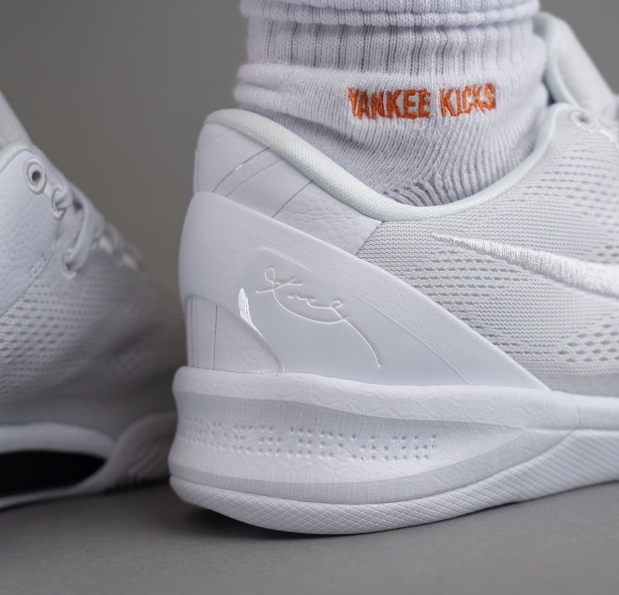 Nike Kobe 8 Protro Triple White On-Feet