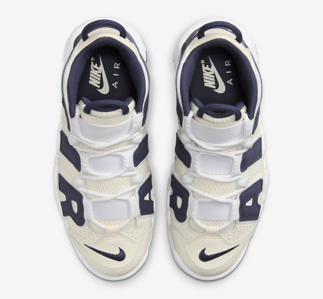 ike Air More Uptempo Coconut Milk Midnight Navy FQ2762-100