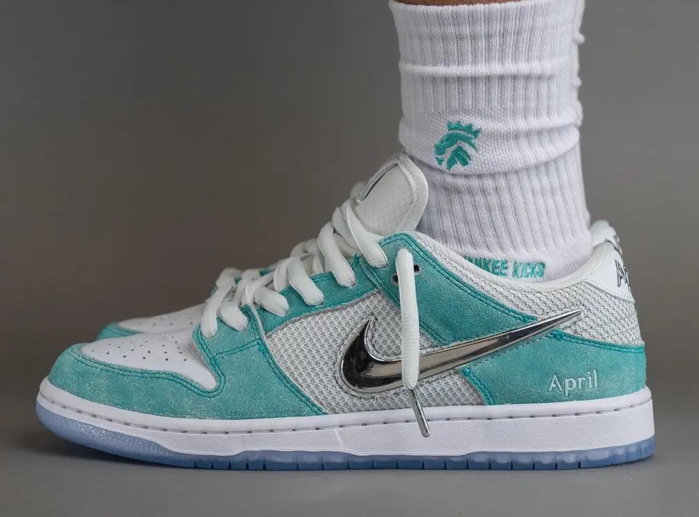 On-Feet Photos of the April Skateboards x Nike SB Dunk Low