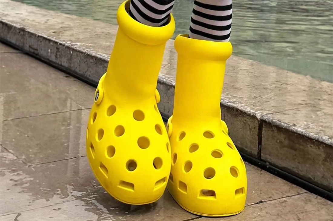 Tommy Cash Debuts Crocs x MSCHF “Big Yellow Boot” at Paris Fashion Week