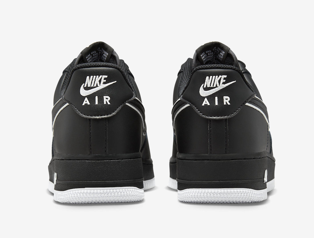 Nike Air Force 1 Low Black White Heel