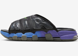 Nike Air More Uptempo Slides With Reptile-Textured “AIR” Nike Air More Uptempo Slide Black FN8893-034