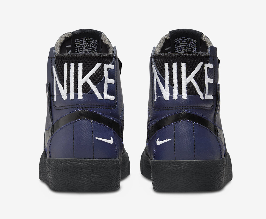 Nike SB Blazer Mid Premium Navy Black Heel