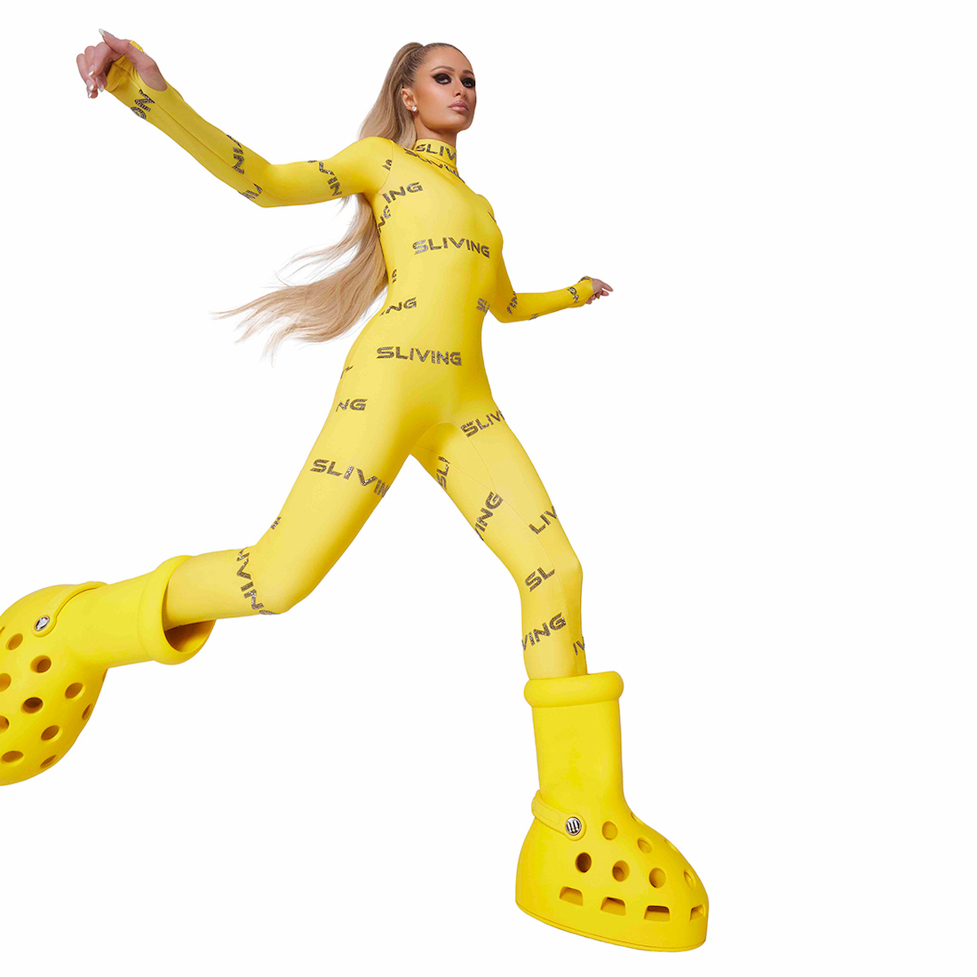 Paris Hilton Crocs MSCHF Big Red Boot Yellow