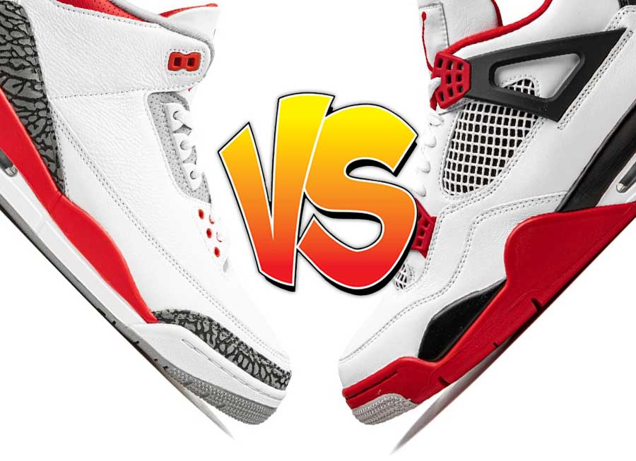 Air Jordan 3 Fire Red vs Air Jordan 4 Fire Red Comparison