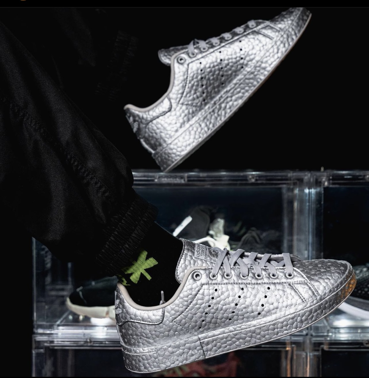 Craig Green adidas Stan Smith Boost Silver Metallic IF2993 On-Feet Photos showcasing both shoes