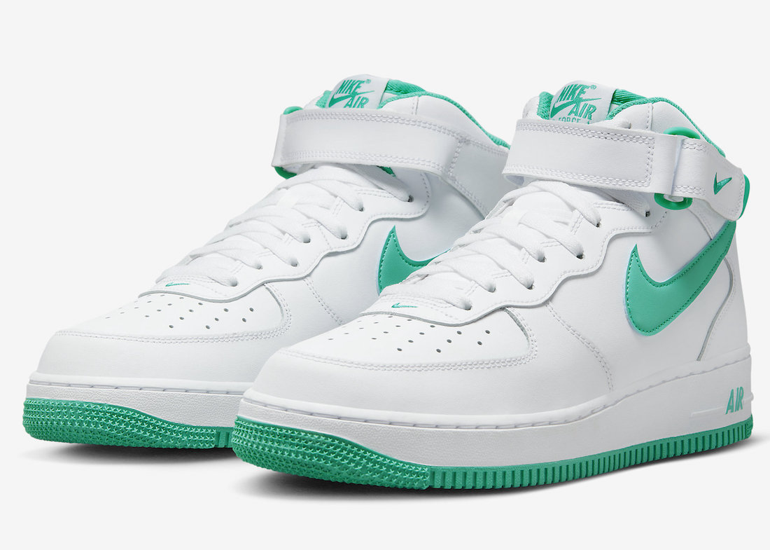 Nike Air Force 1 Mid Coming in White and Clear Jade