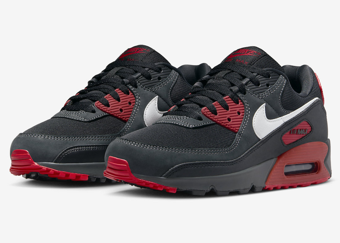 Nike Air Max 90 “Anthracite” Comes With Pops of “Mystic Red”