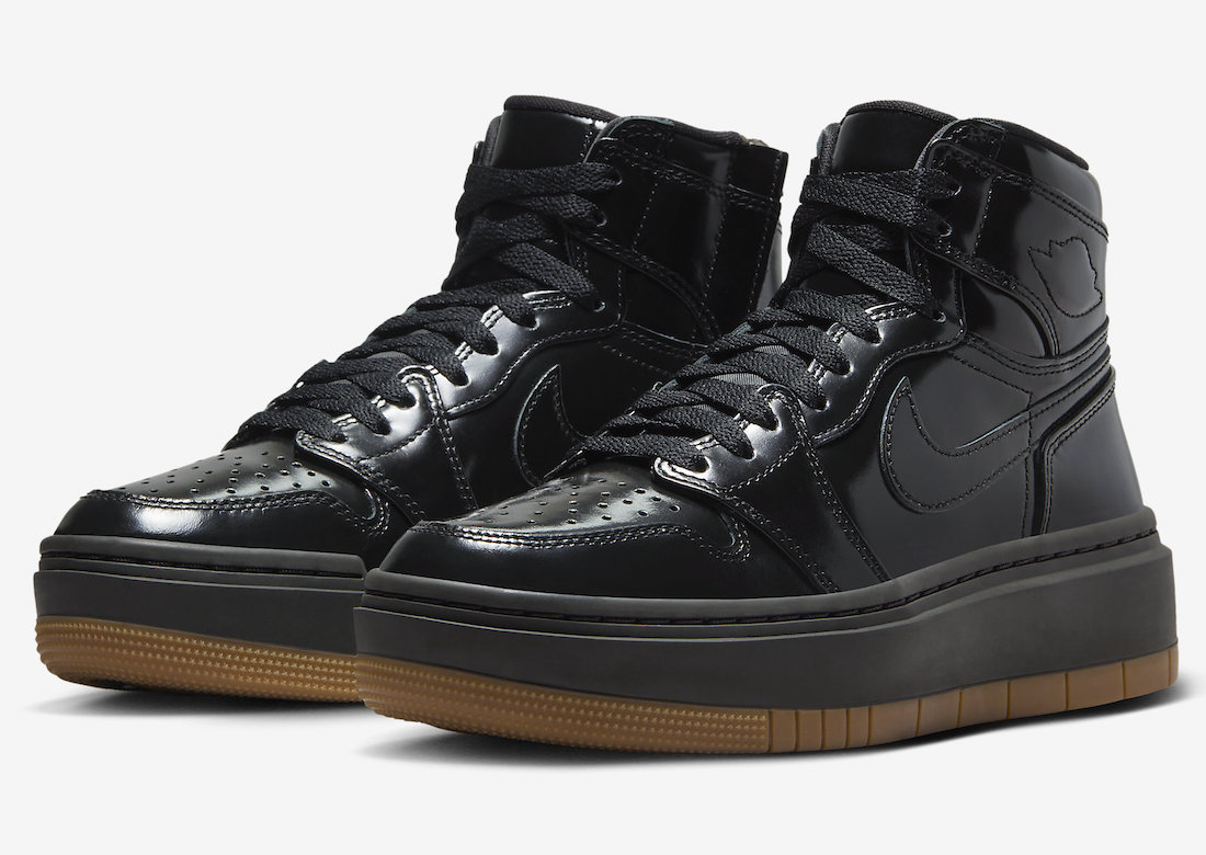 Air Jordan 1 Elevate High Surfaces in Black Patent Leather With Gum Soles