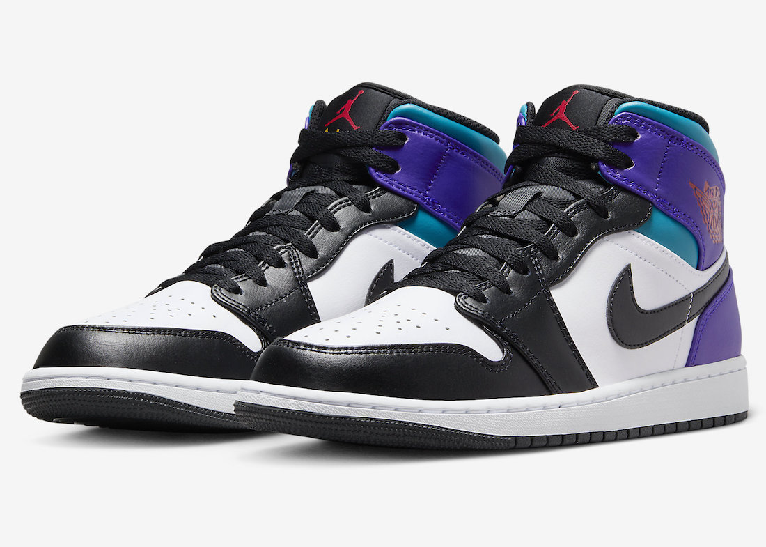 Air Jordan 1 Mid Surfaces in Court Purple and Tropical Twist