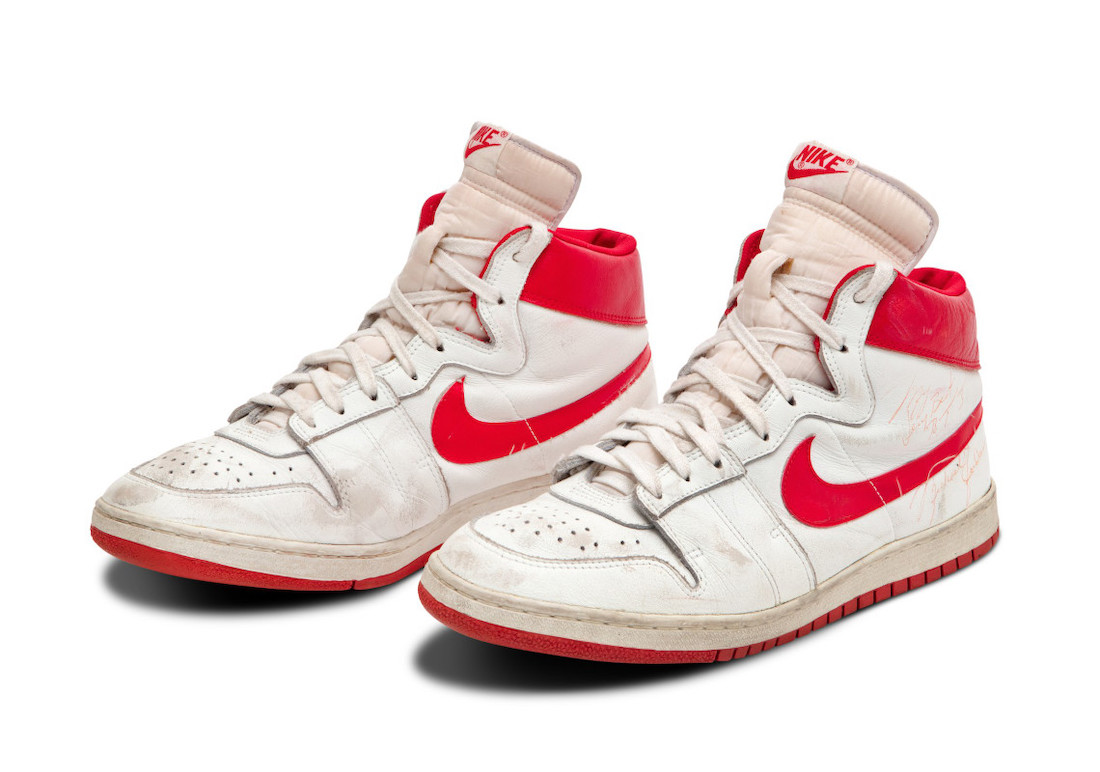 Michael Jordan's Nike Air Ship in White and Red is up for auction that he wore as a Rookie in 1984