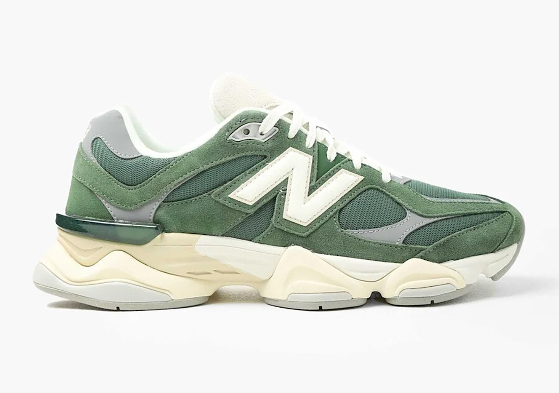 New Balance 9060 Green Suede Lateral Side