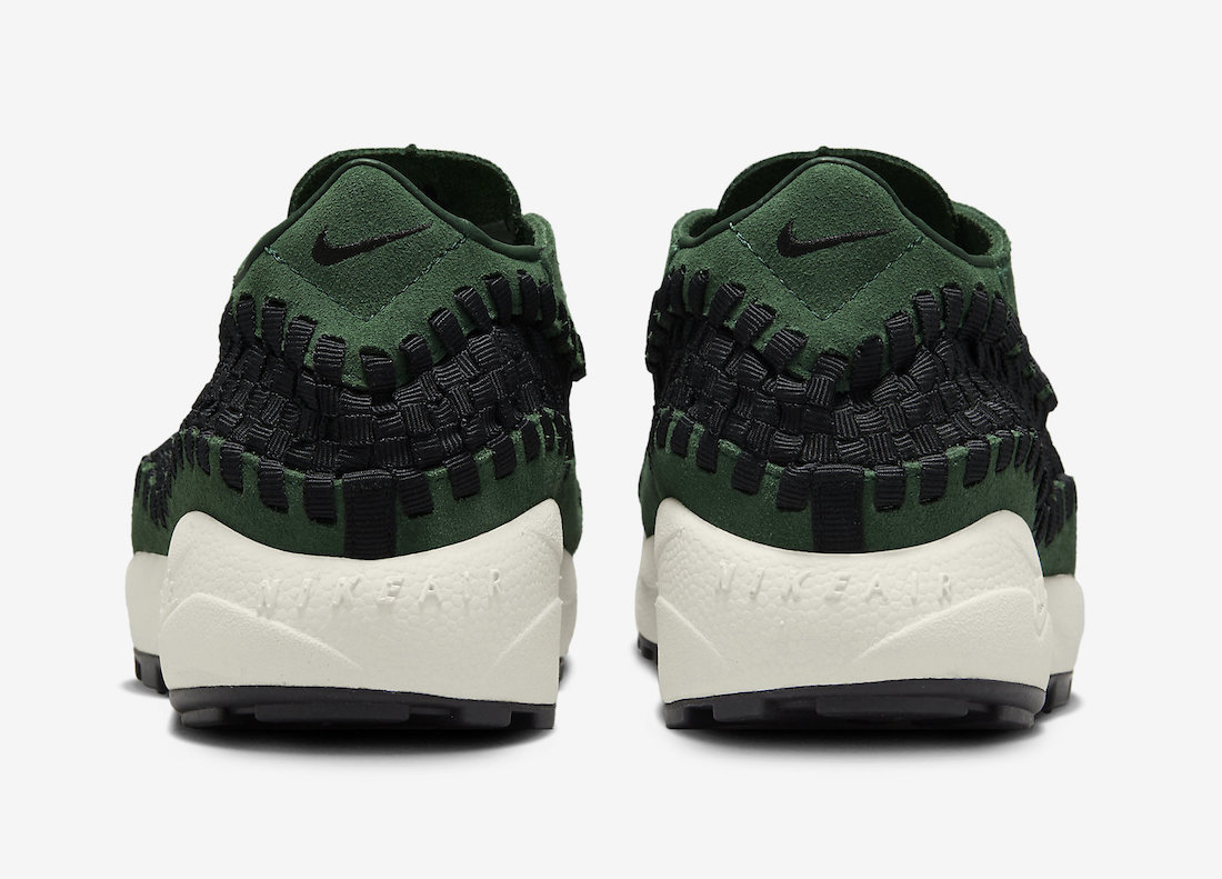 Green and Black Nike Air Footscape Woven back heels