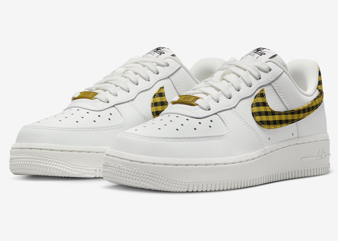Nike Air Force 1 Low Gingham Surfaces in Bronzine and Black