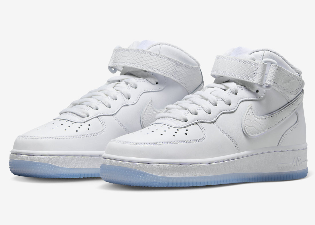 Nike Air Force 1 Mid “White Ice” With Reptilian Textures