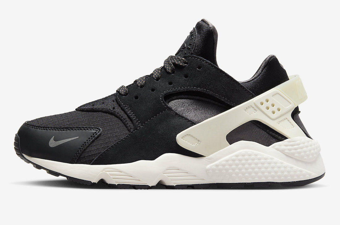 Black and Anthracite Nike Air Huarache Lateral Side