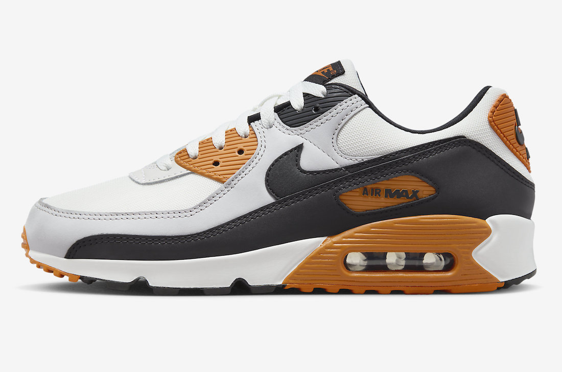 Nike Air Max 90 Monarch FB9658-003 lateral side with Black Swooshes