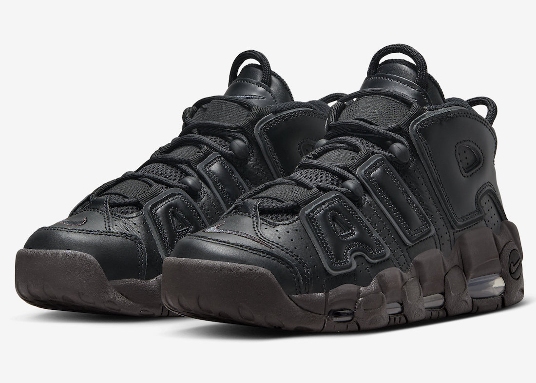 All-Black Nike Air More Uptempo With Muddy Brown Soles