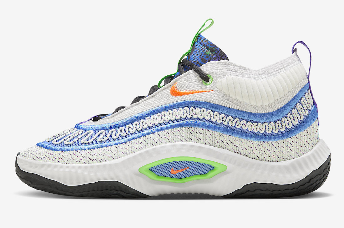 Nike Cosmic Unity 3 Summit White Photo Blue FN8891-181 with Lime Green and Orange accents