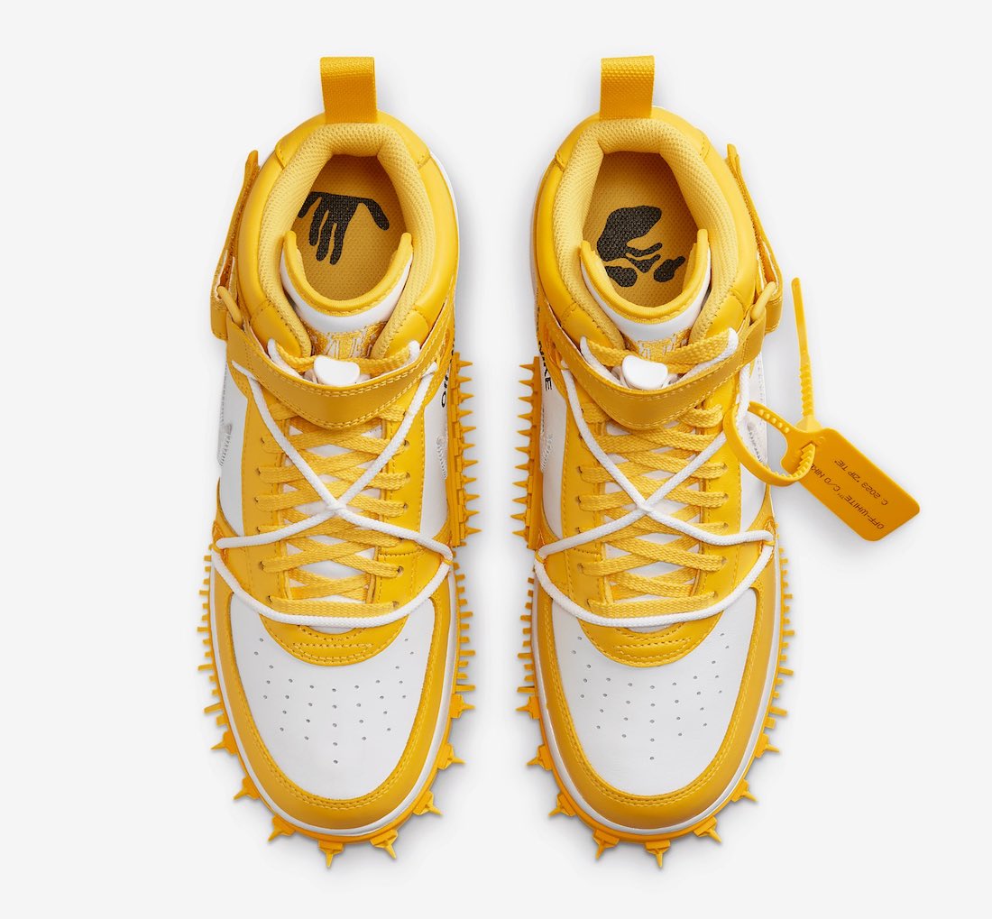 Off-White Nike Air Force 1 Mid Varsity Maize DR0500-101 Top View