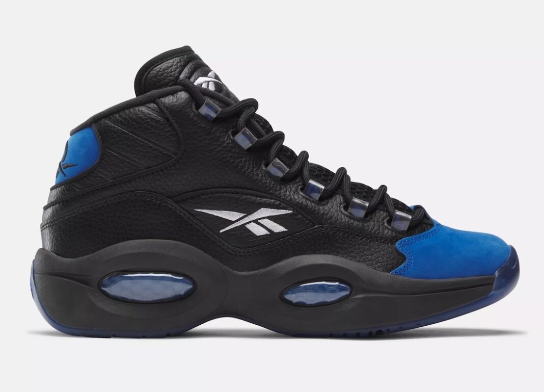 Reebok Question Mid Black Blue 100033164 Lateral Side