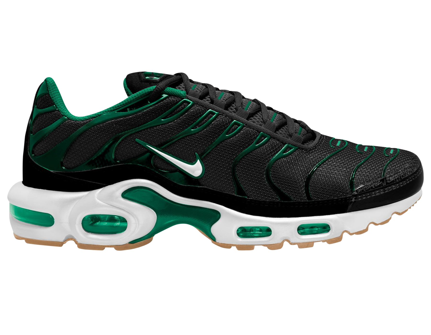 Nike Air Max Plus Surface in Black and Malachite With Gum Soles