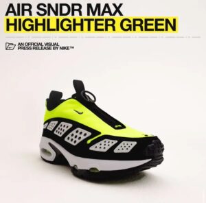 Nike 2024 Footwear Collection   Air SNDR Max Highlighter Green 2024 300x296 