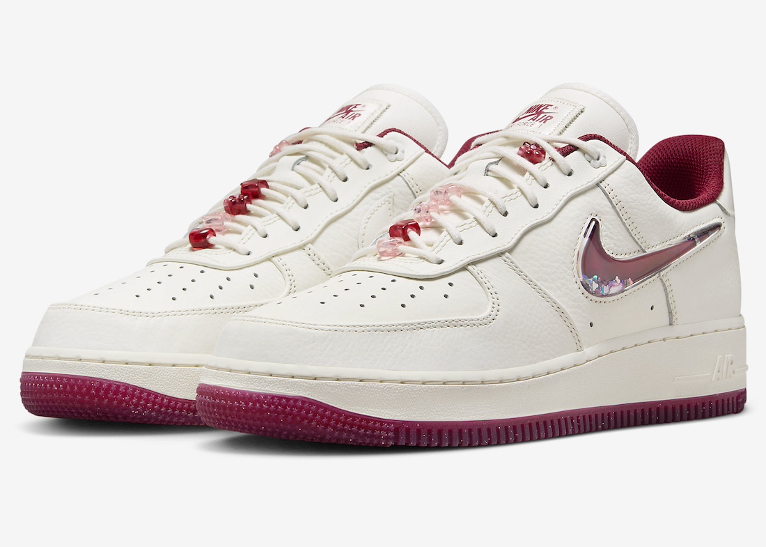 Nike Air Force 1 Low With Glitter Swooshes For Valentine’s Day 2024