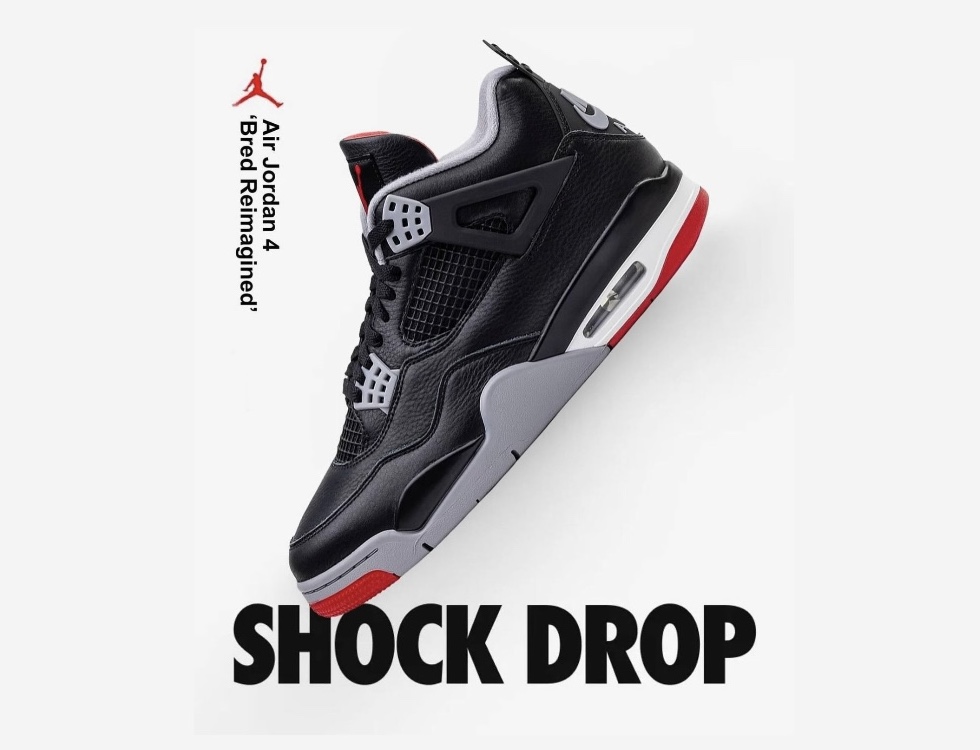 Air Jordan 4 “Bred Reimagined” SNKRS Shock Drop Today (2PM ET)