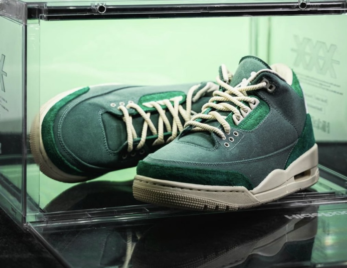Levis x Air Jordan 4 Retro Green Denim par Solebreaux