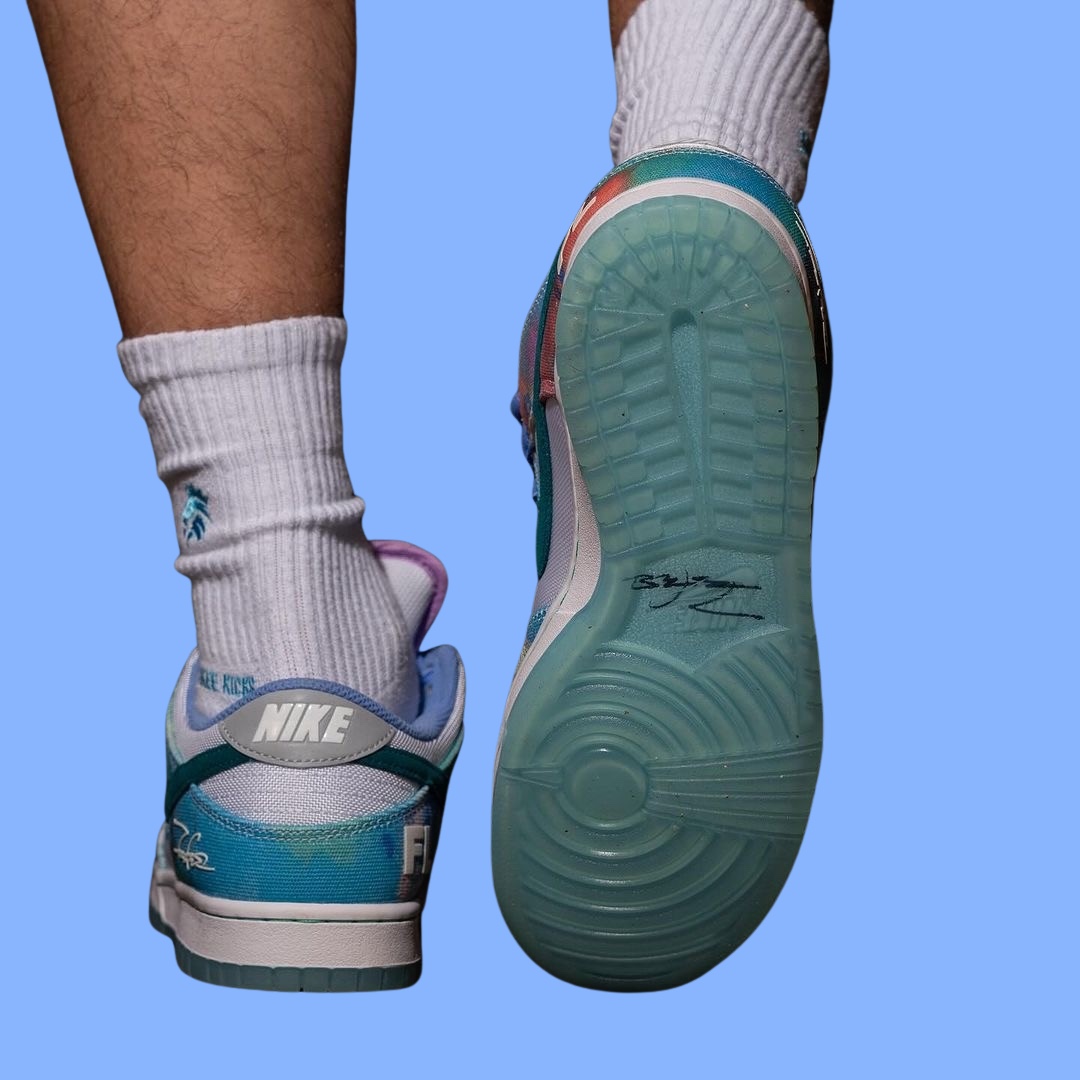 Futura Nike Patent SB Dunk Low HF6061 400 On Feet 6