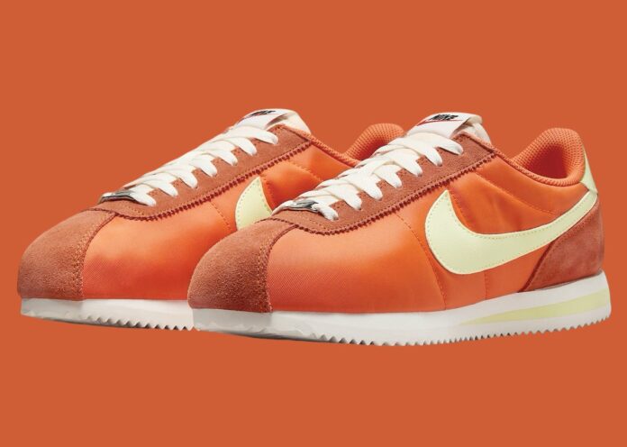 Orange nike fashion cortez shoes