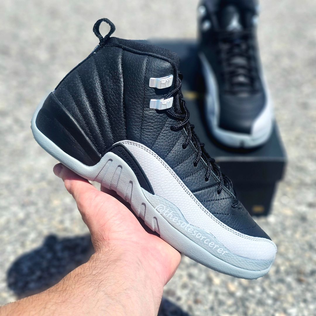 Black and white jordans 12 best sale