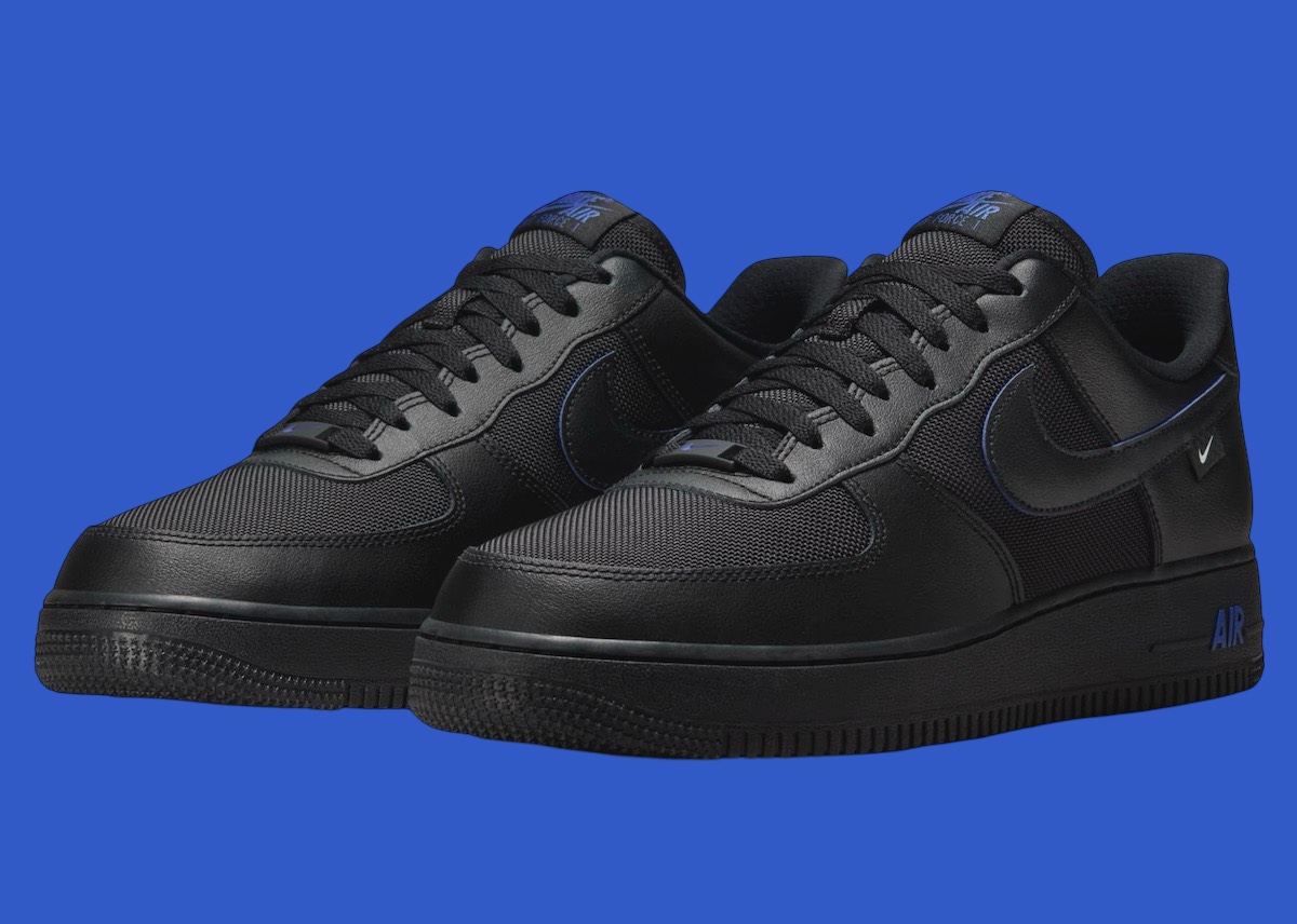 Af1 black and blue best sale