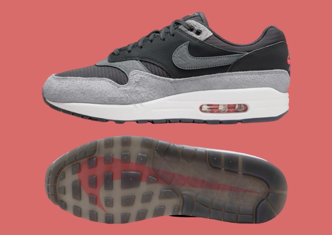 Air max 1 fashion grey black