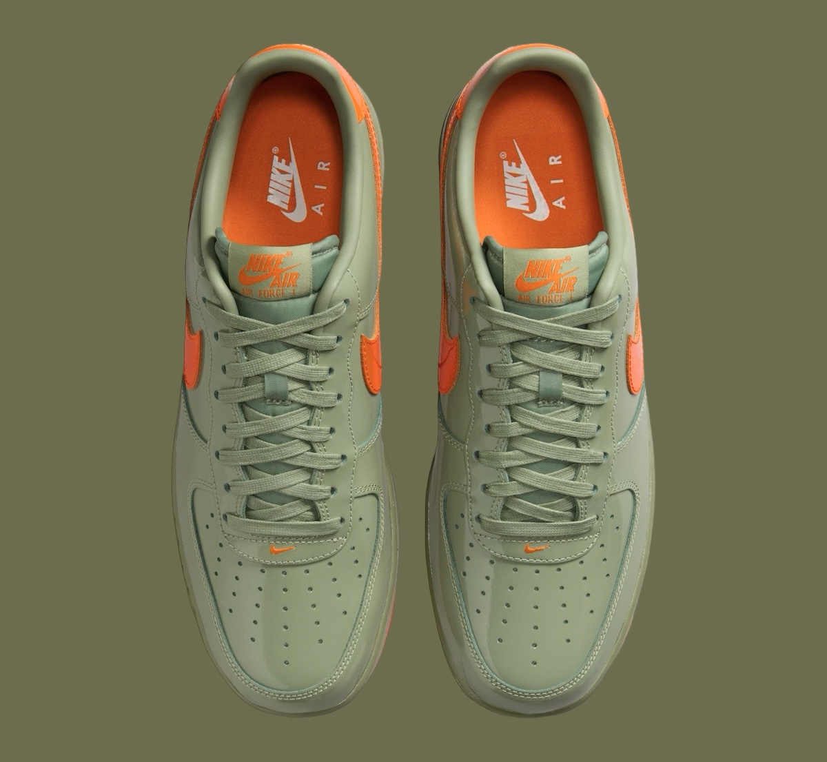 Nike Air Force 1 Low Premium Oil Green Safety Orange HJ9118 386