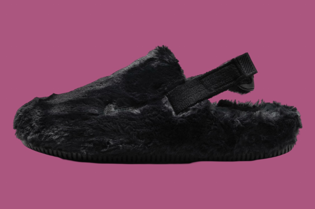 Nike Calm Mule Fur Black 1