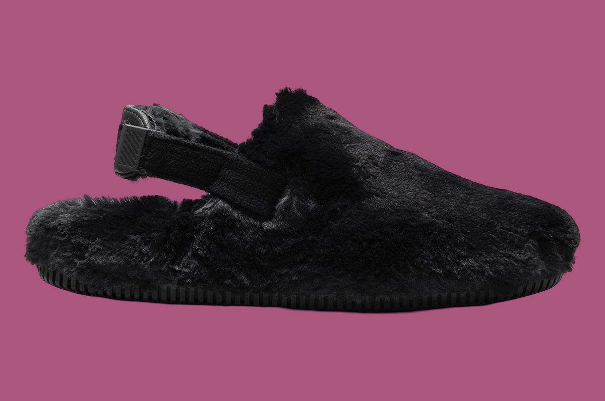 Nike Calm Mule Fur Black 2