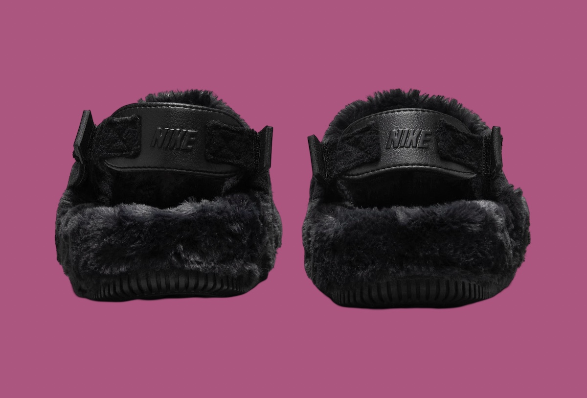 Nike Calm Mule Fur Black 4