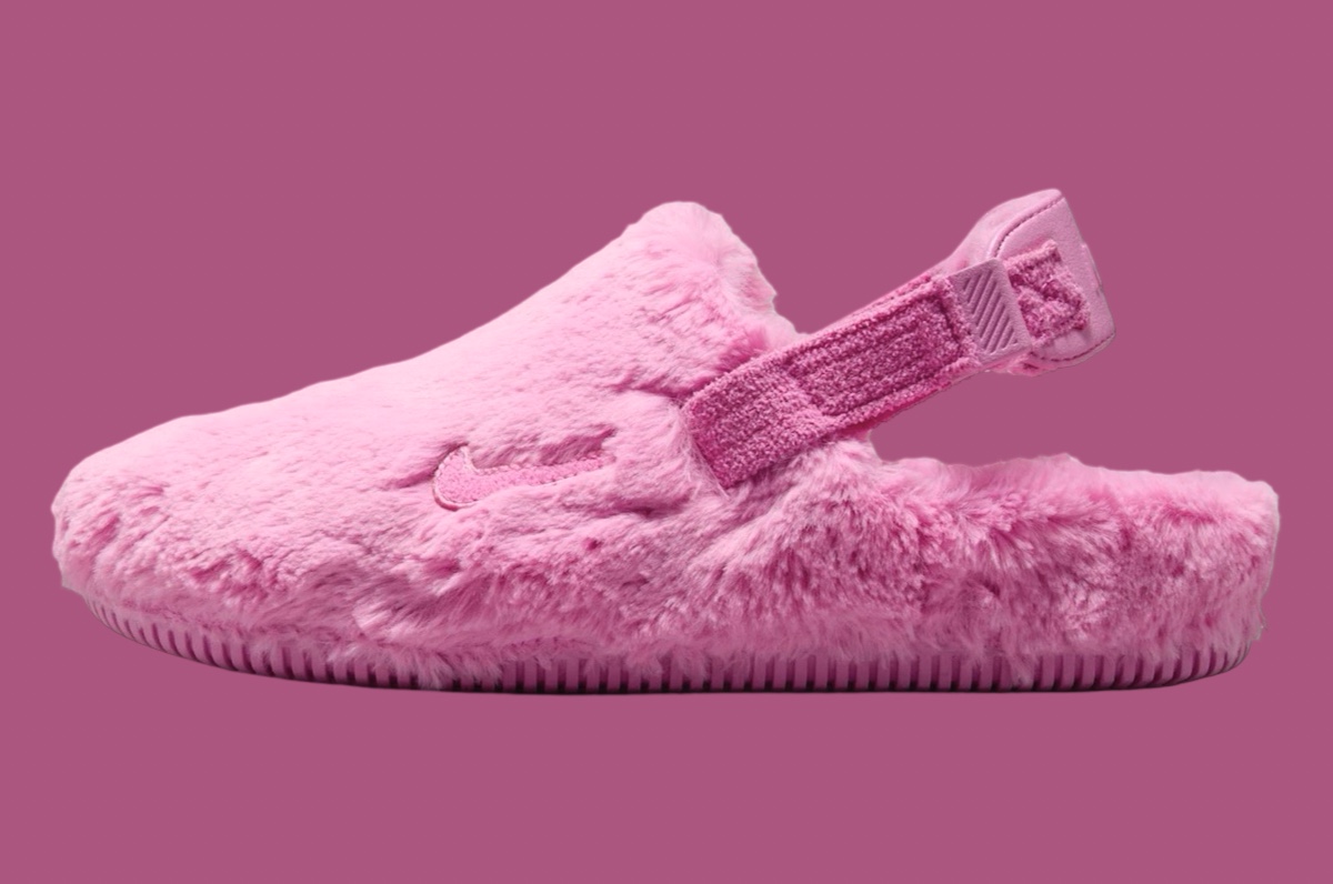 Nike Calm Mule Fur Pink 1