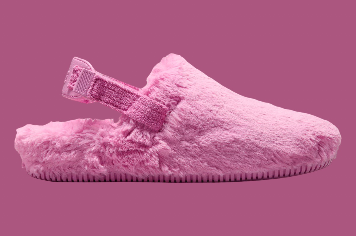 Nike Calm Mule Fur Pink 2