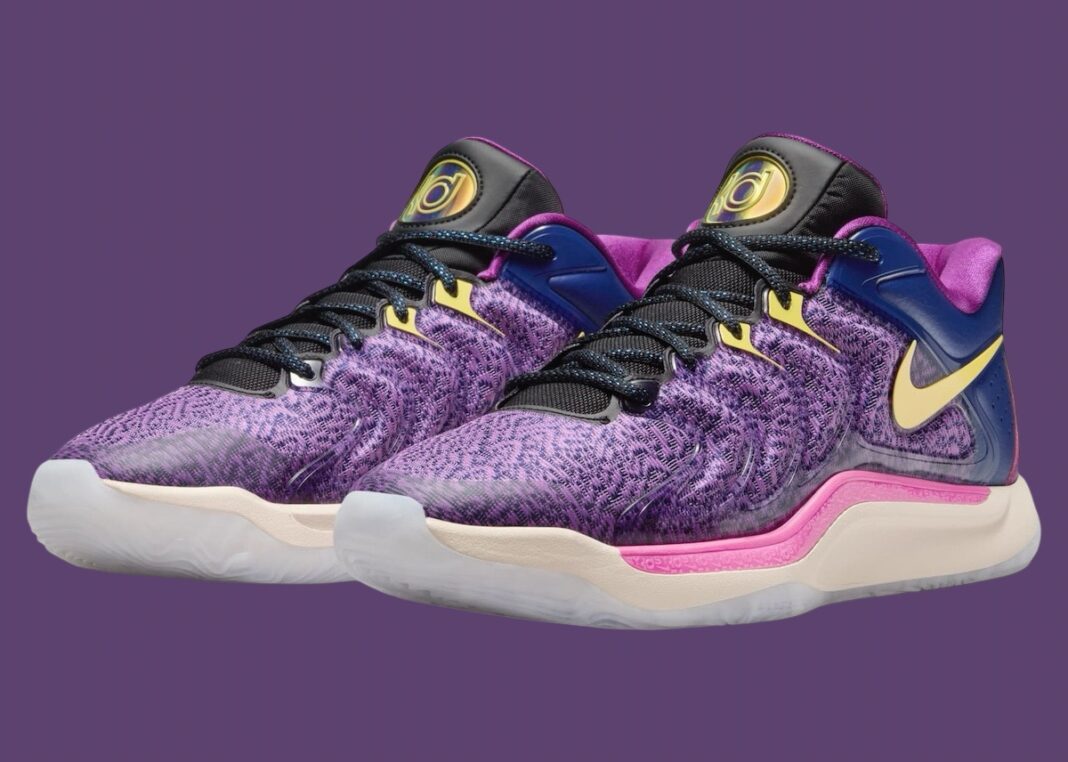 Purple and gold kd shoes on sale