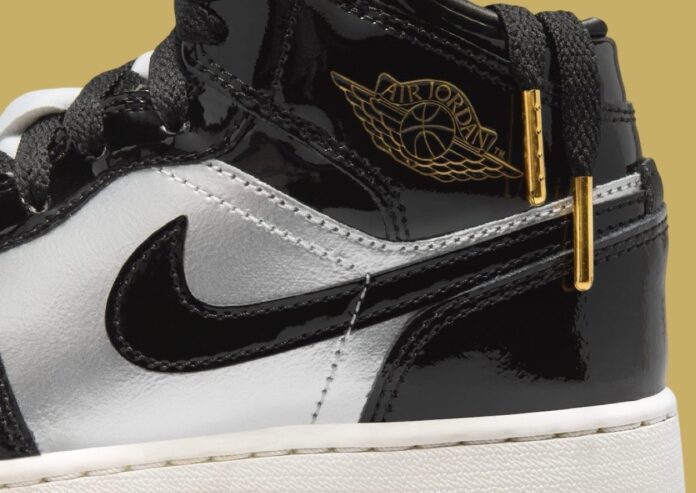 Air jordan 1 mid white metallic silver black online