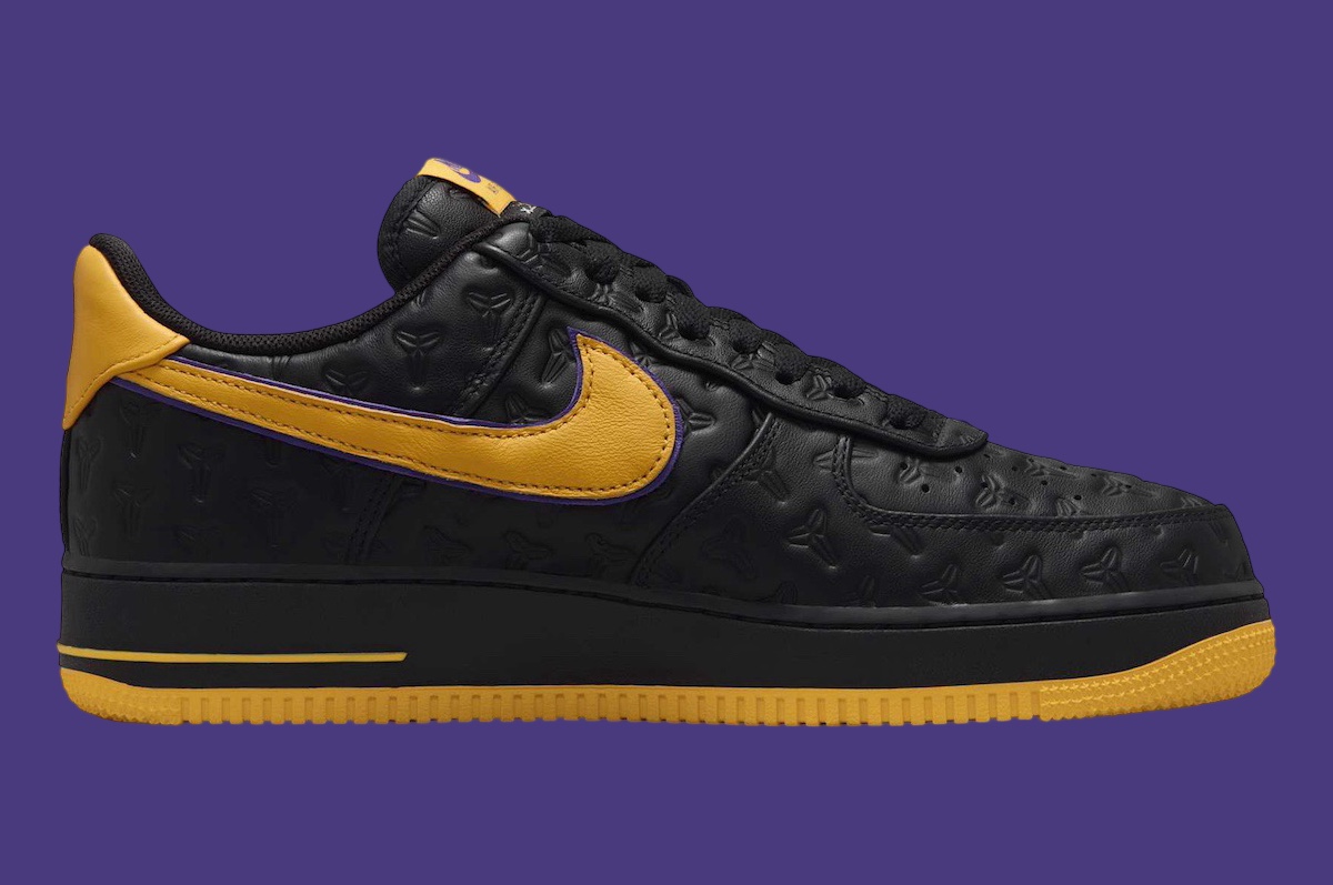 Kobe Bryant Nike Air Force 1 Black Varsity Maize HV5122 001 Release Date 2