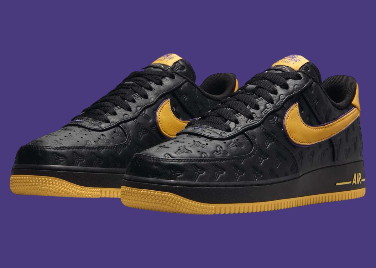 Kobe Bryant Nike Air Force 1 Black Varsity Maize HV5122 001 Release Date