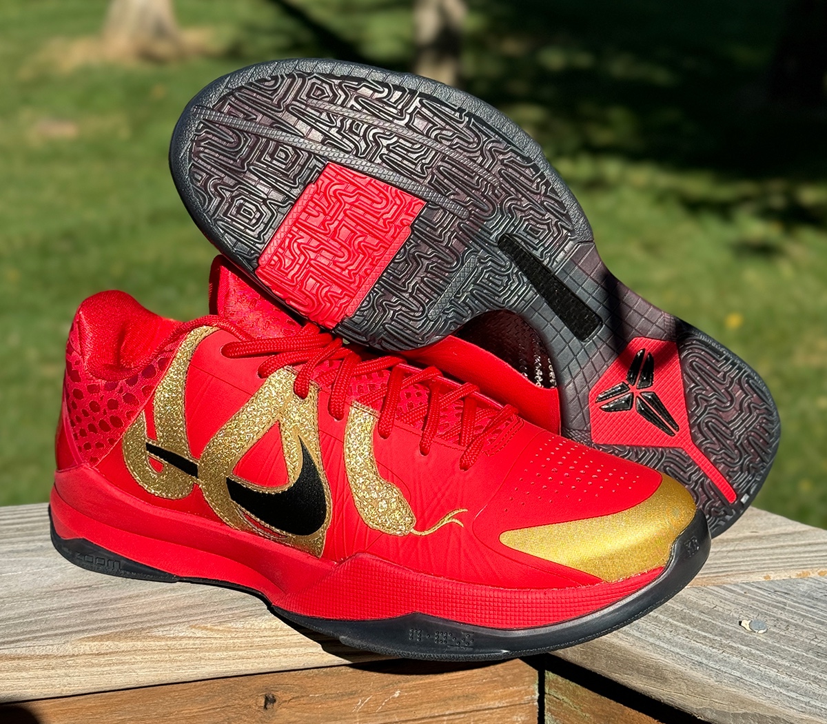 Kyrie shops 5 red and gold